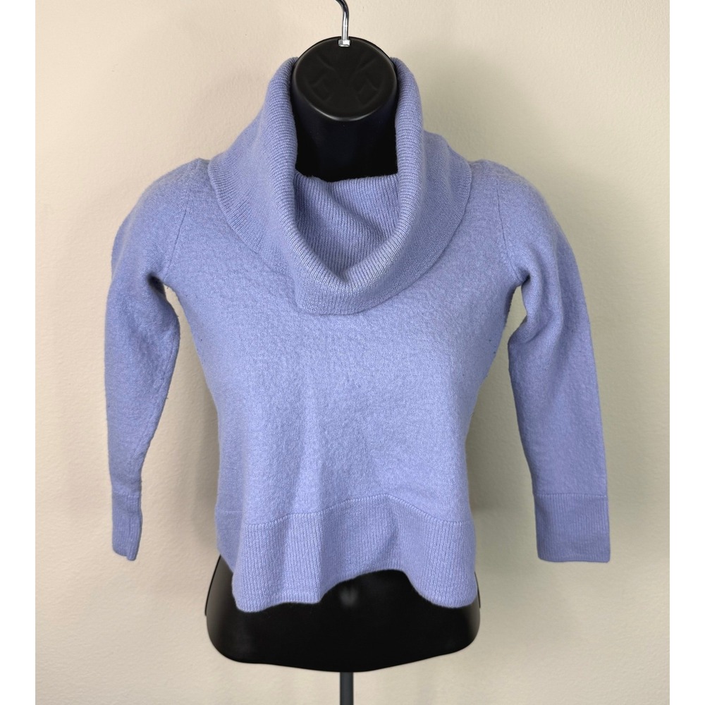Talbots Girl's Cowl Neck Cropped Pullover Sweater Purple Size XS Shrunk